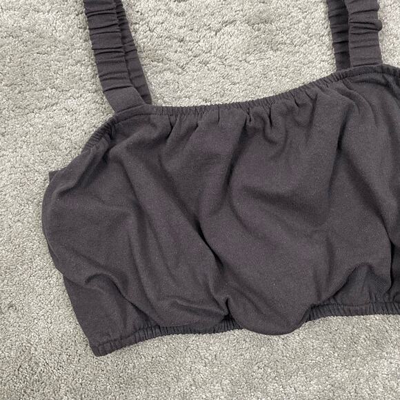 Madewell Organic Cotton Crop Tank Size XL Dark Grey Basics Stretchy Bubble Hem - Picture 6 of 7